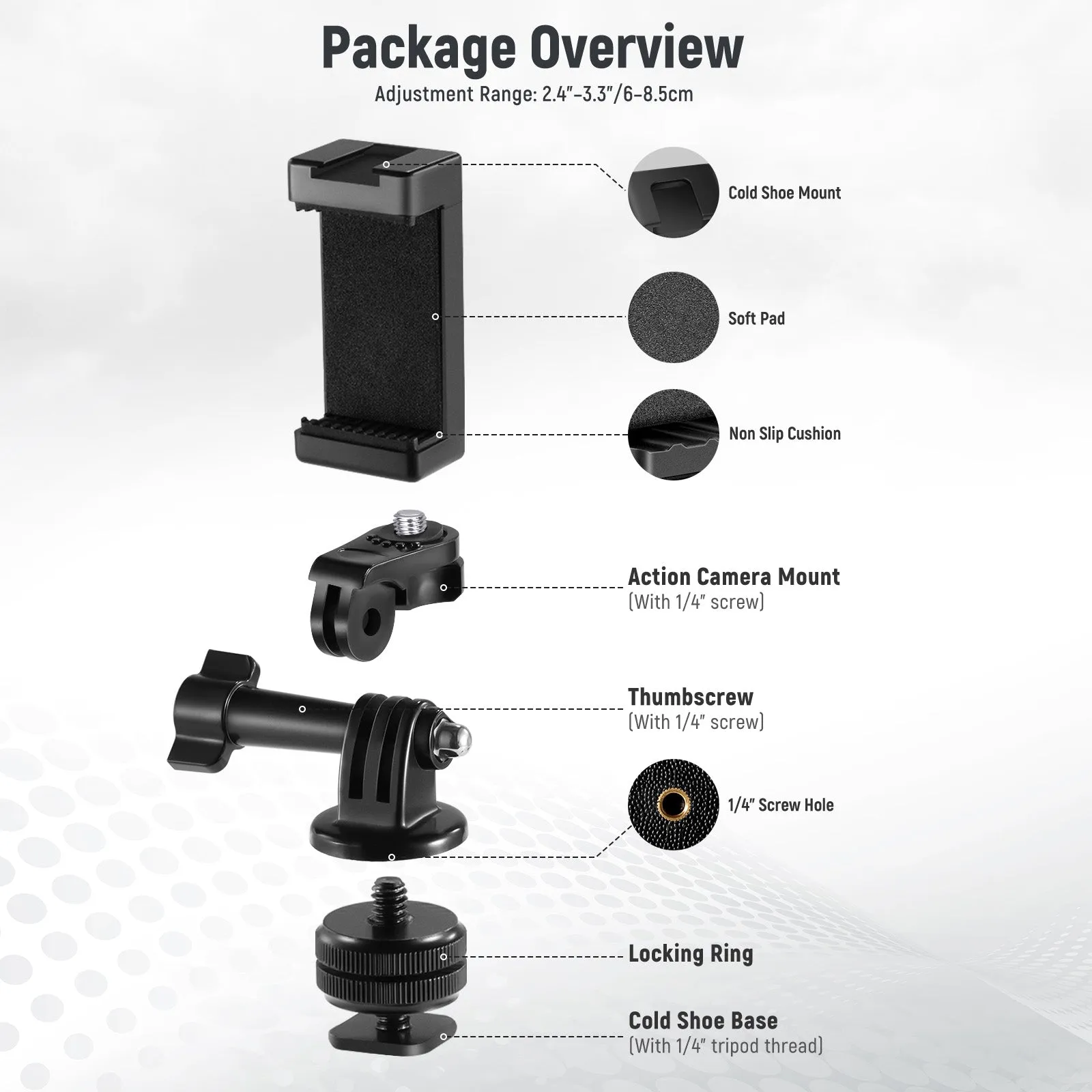 NEEWER Phone Holder / Hot Shoe Mount Adapter Kit