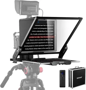 NEEWER Teleprompter X17 II with RT113 Remote/APP Control, 17" HD Beamsplitter All Metal Frame Upgraded Camera Mount QR Plate Compatible with Manfrotto 501PL iPad iPhone, Max Load 44.1Ib, Assembly Free