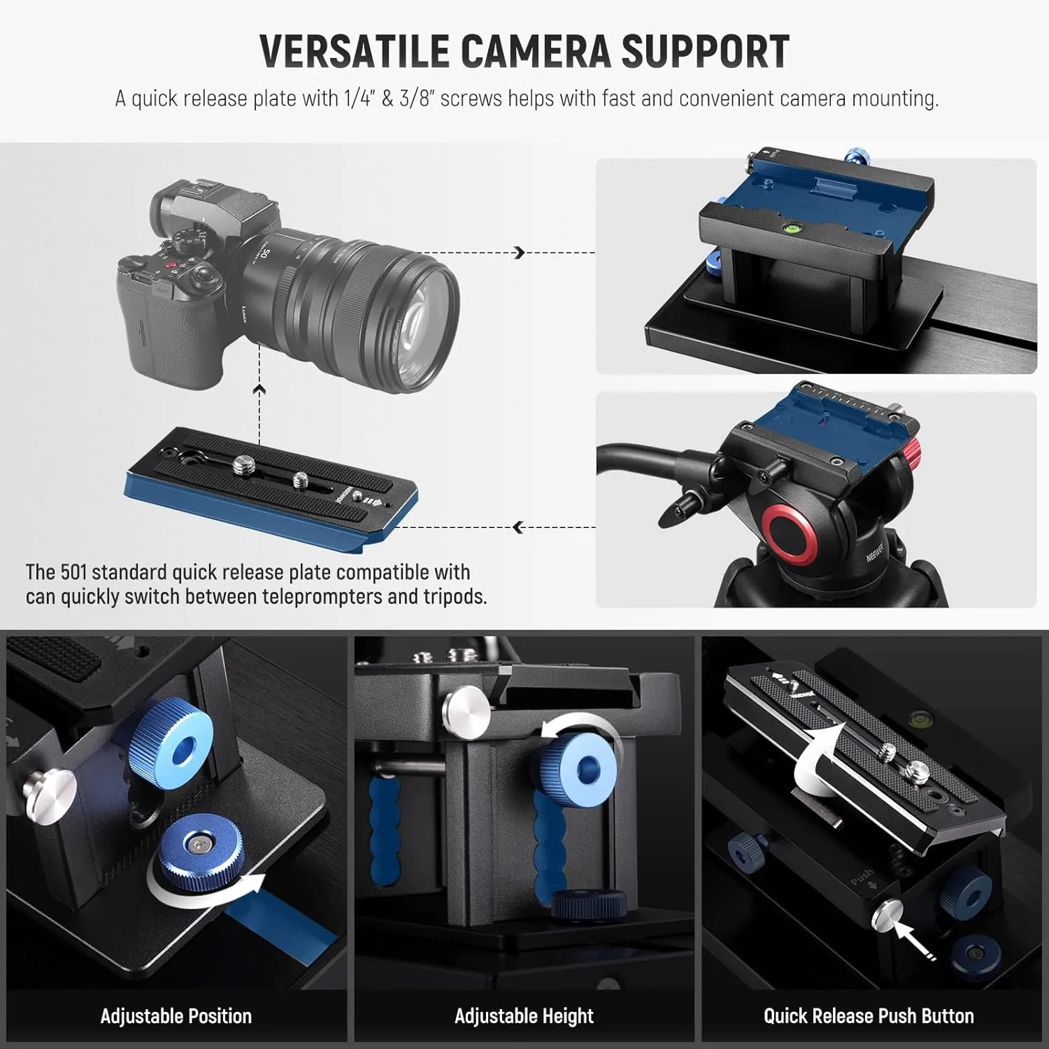 NEEWER Teleprompter X17 II with RT113 Remote/APP Control, 17" HD Beamsplitter All Metal Frame Upgraded Camera Mount QR Plate Compatible with Manfrotto 501PL iPad iPhone, Max Load 44.1Ib, Assembly Free