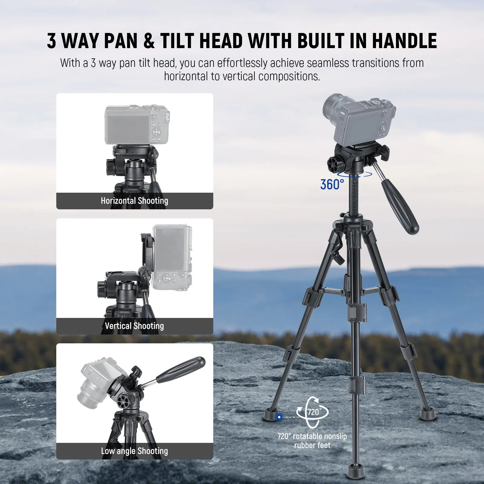 NEEWER TP02 Desktop Mini Tripod for Phone & Camera