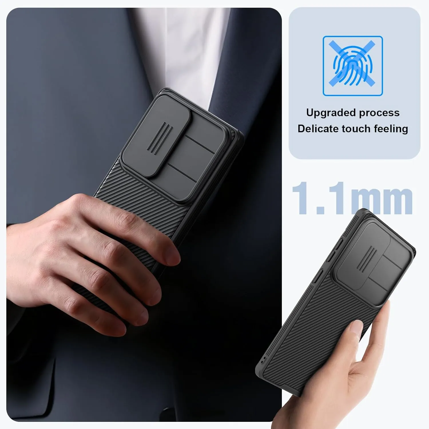 Nillkin for Samsung Galaxy S25 Ultra Case Magsafe with Camera Cover, Thin Slim Fit & Military Drop Protection & Lanyard Design & Non-Slip Magnetic Phone Case for Samsung S25 Ultra 5G 6.9 Inch, Black