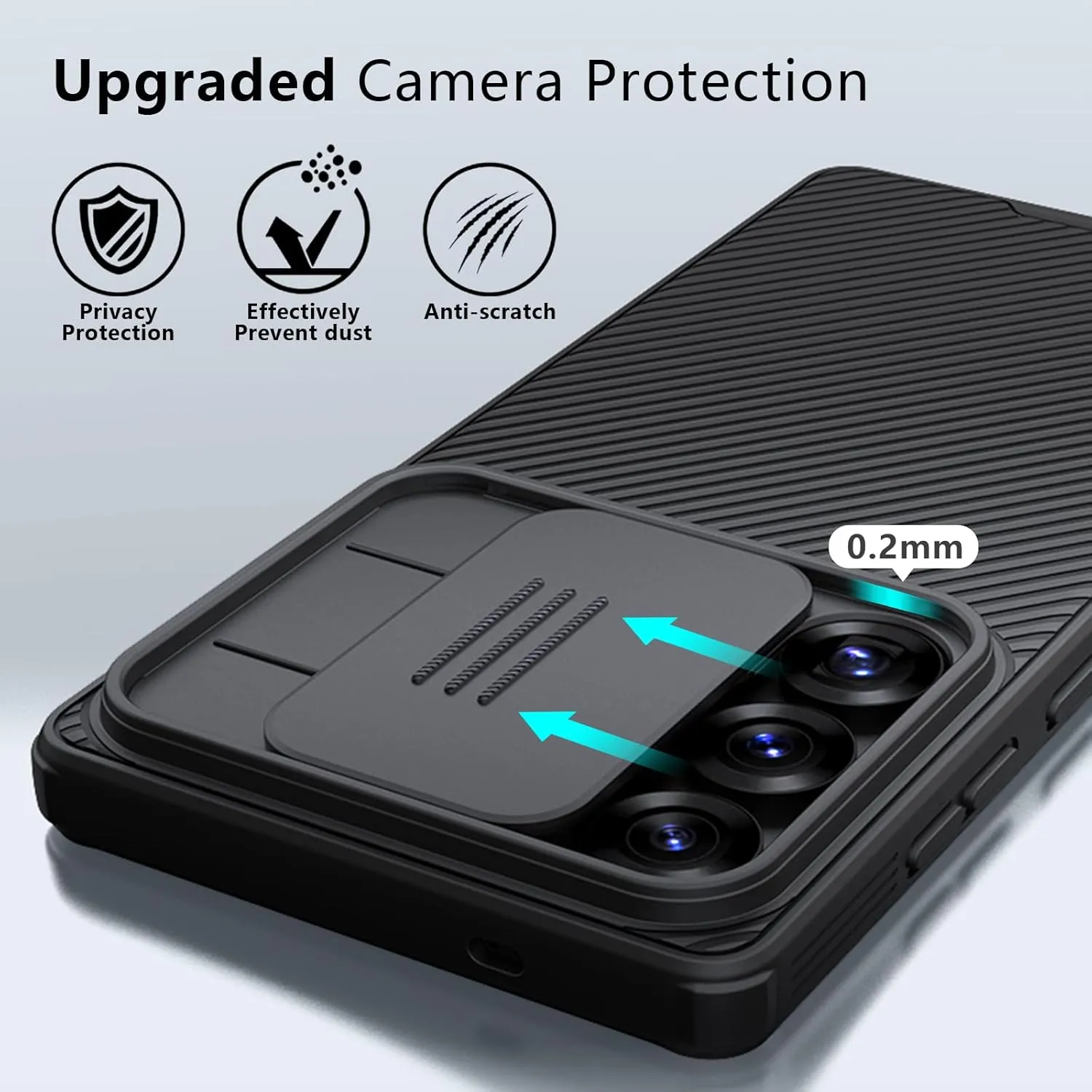 Nillkin for Samsung Galaxy S25 Ultra Case Magsafe with Camera Cover, Thin Slim Fit & Military Drop Protection & Lanyard Design & Non-Slip Magnetic Phone Case for Samsung S25 Ultra 5G 6.9 Inch, Black