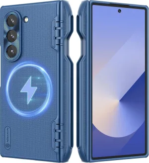 Nillkin for Samsung Galaxy Z Fold 6 Case with S Pen Holder, HD Screen Protector, Hinge Protection, Frosted Shield Texture Ultra Slim Protective Phone Case - Blue