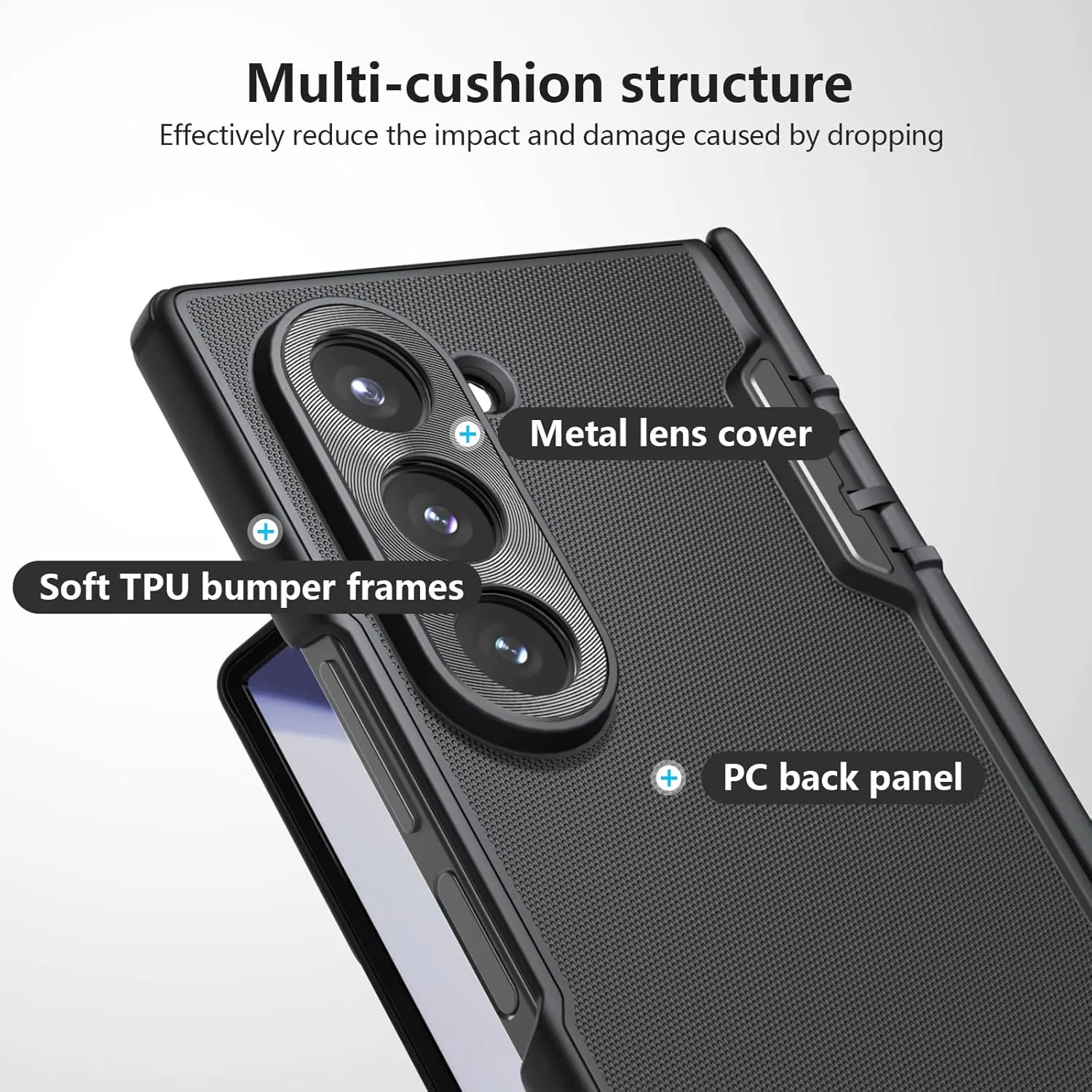Nillkin for Samsung Galaxy Z Fold 6 Magnetic Case with Screen Protector, [Compatible with MagSafe][Hinge Protection] Frosted Texture Slim Fit Protective Phone Case for Galaxy Z Fold 6 Case Black