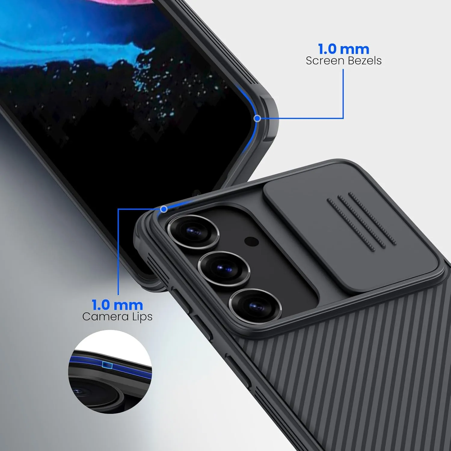 Nillkin Galaxy S25 Plus Case, CamShield Pro for Samsung Galaxy S25  Plus 5G Case with Slide Camera Cover Slim Phone Case 2025 6.81'' (Black)