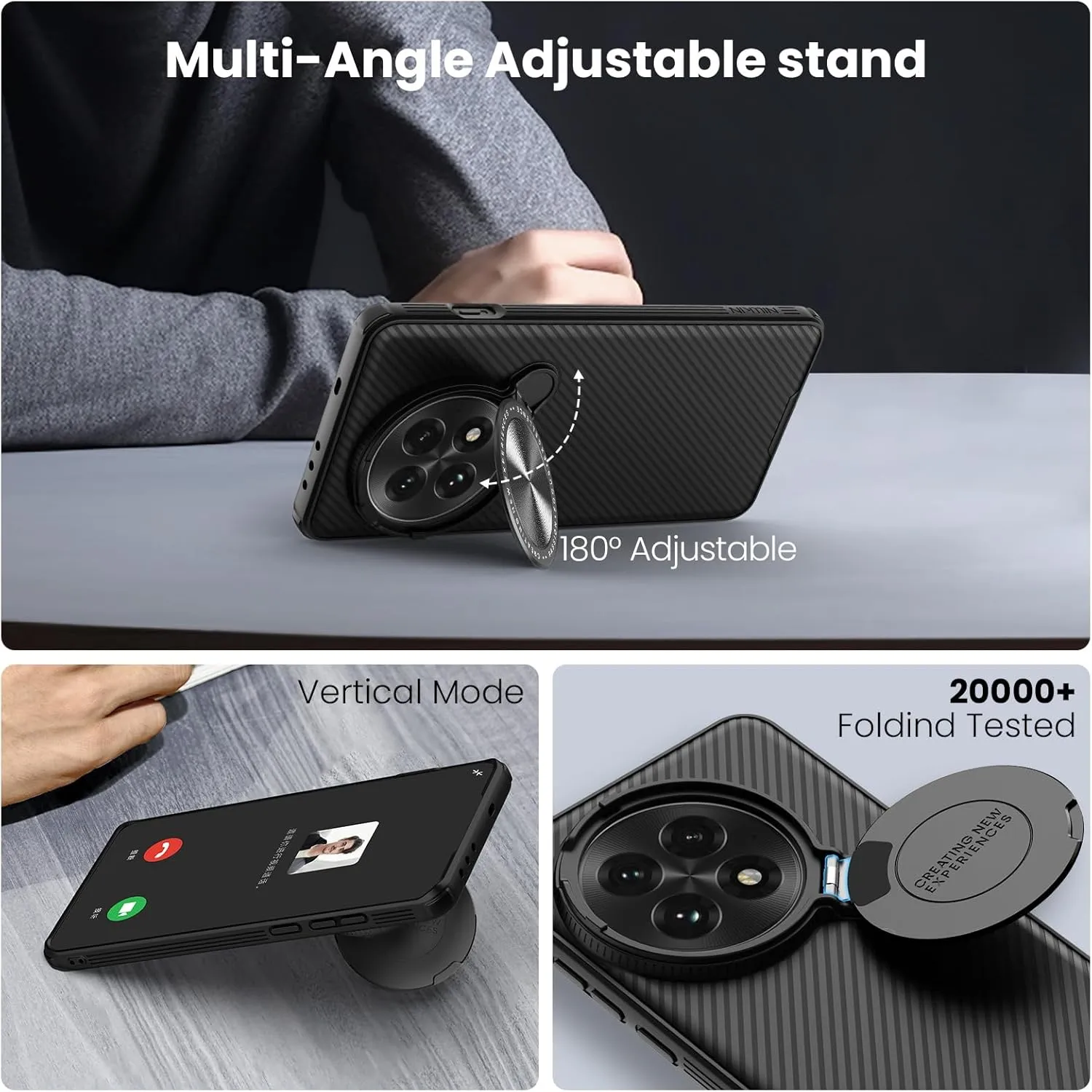 Nillkin Magnetic for OnePlus 13 Case, Compatible with MagSafe, Thin Slim Fit Case with Upgrade Camera Cover and Kickstand, Camshield Prop Case for OnePlus 13, Black