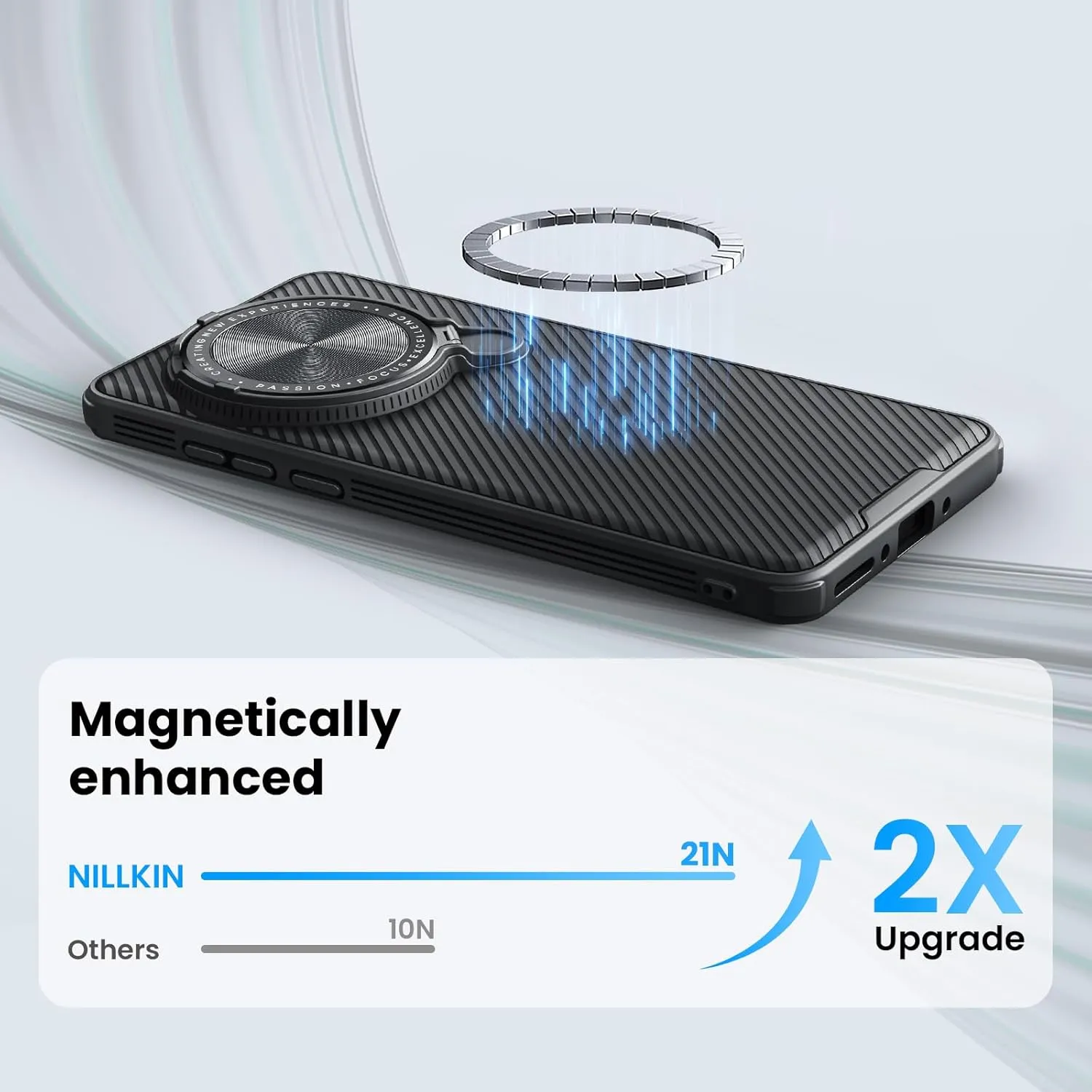 Nillkin Magnetic for OnePlus 13 Case, Compatible with MagSafe, Thin Slim Fit Case with Upgrade Camera Cover and Kickstand, Camshield Prop Case for OnePlus 13, Black
