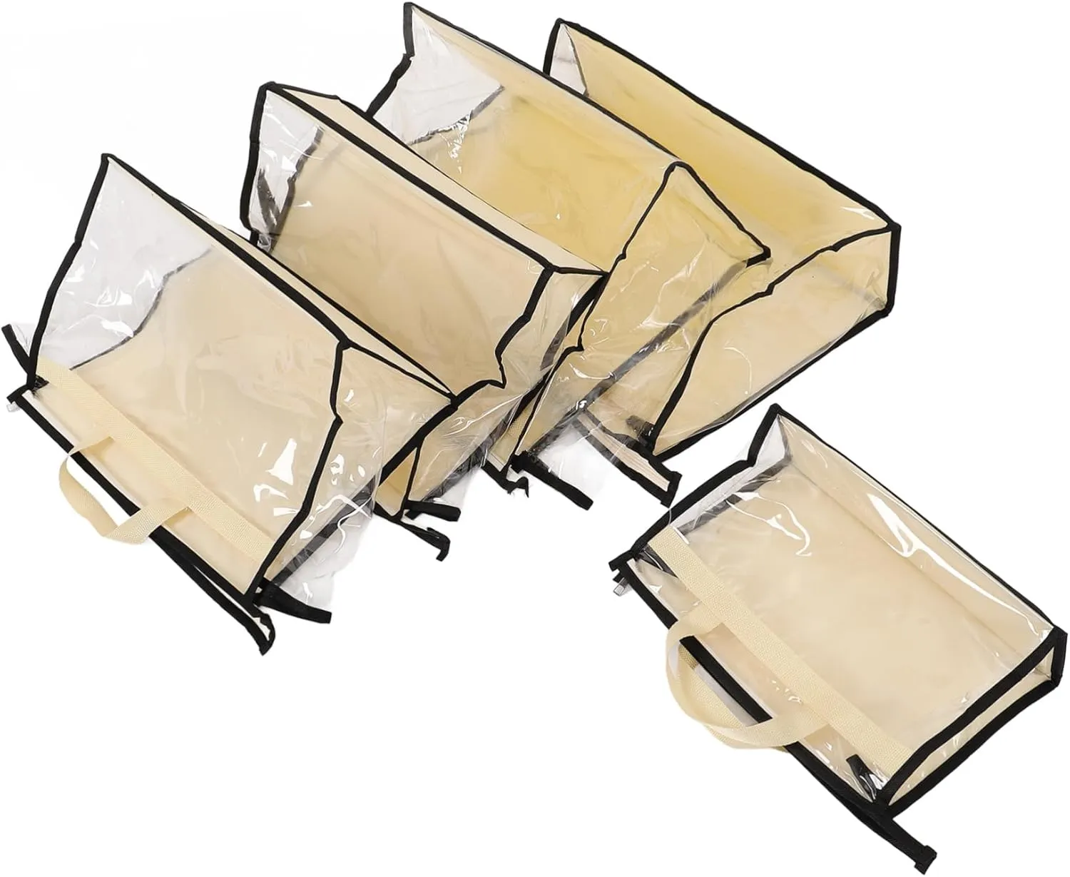 NUOBESTY 5PCS Clear Handbag Organizers Transparent Zipper Storage Bags for Closet Wall and Travel Durable Purse Storage for Easy Access and Organization