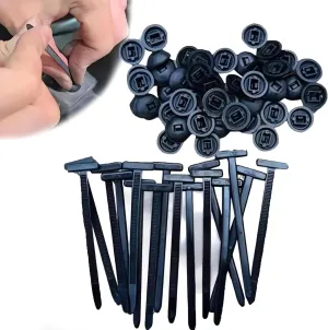Nylon Universal Cable Tie Buckle, Heavy Duty Self-Locking Zip Ties Holder with Pin & Button Design, Multipurpose Plastic Cable Ties Tool, UV Resistant Zipties for Car Daily Auto Fixing (30)