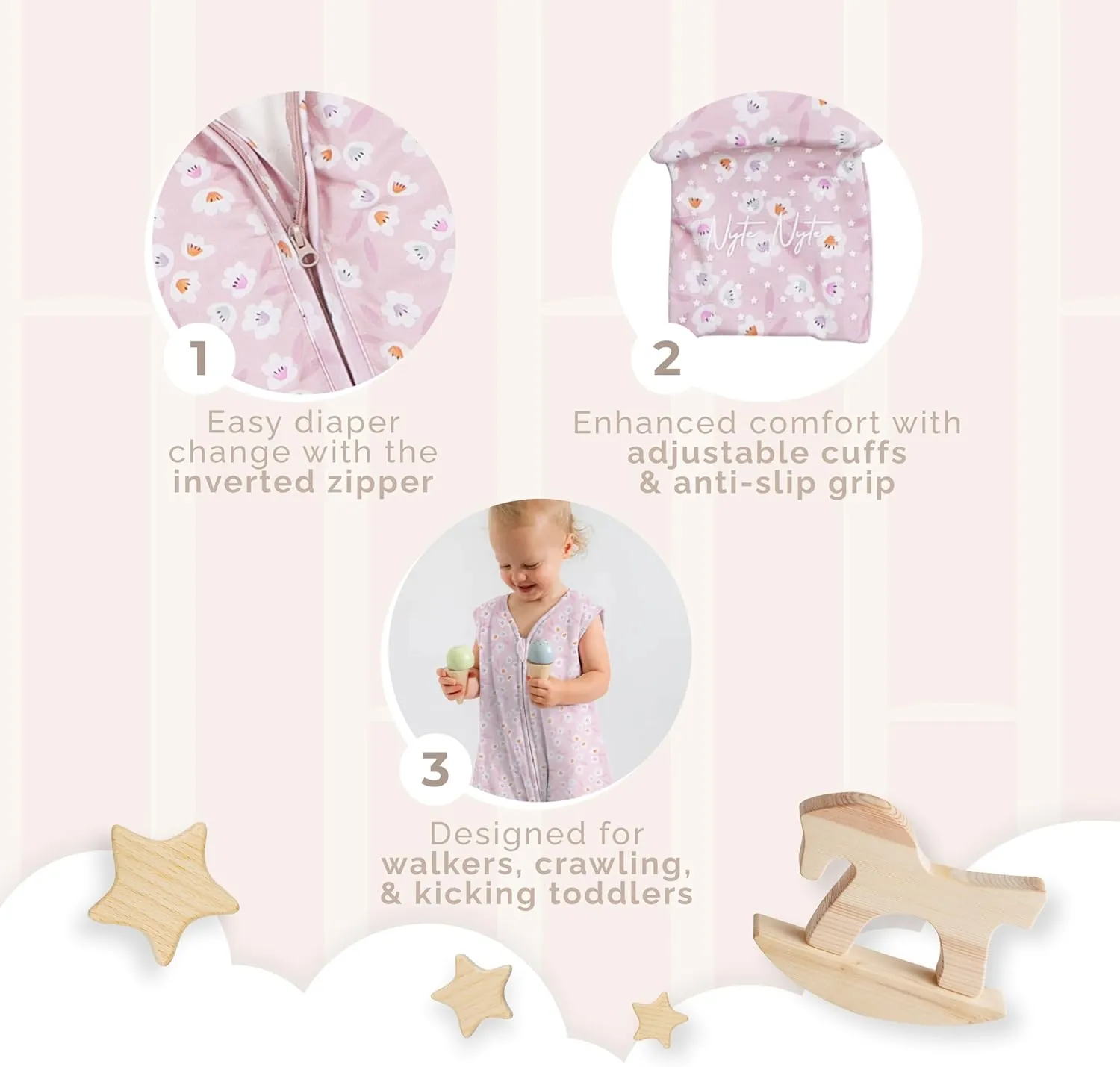 Nyte Nyte Baby - 1.-TOG Sleeveless Sleep Sack, Soft Baby & Toddler Sleeping Sack