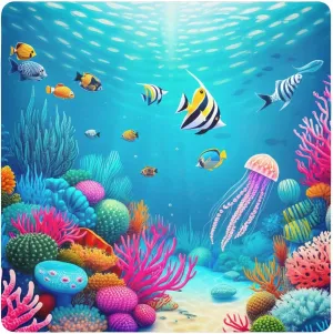 ODAWA Anti-Scratch Lens Wrapping Colorful Underwater Reef Self-adhesive Cloth 21.7"x21.7" Lightweight Foldable Wrapper for Camera Accessories