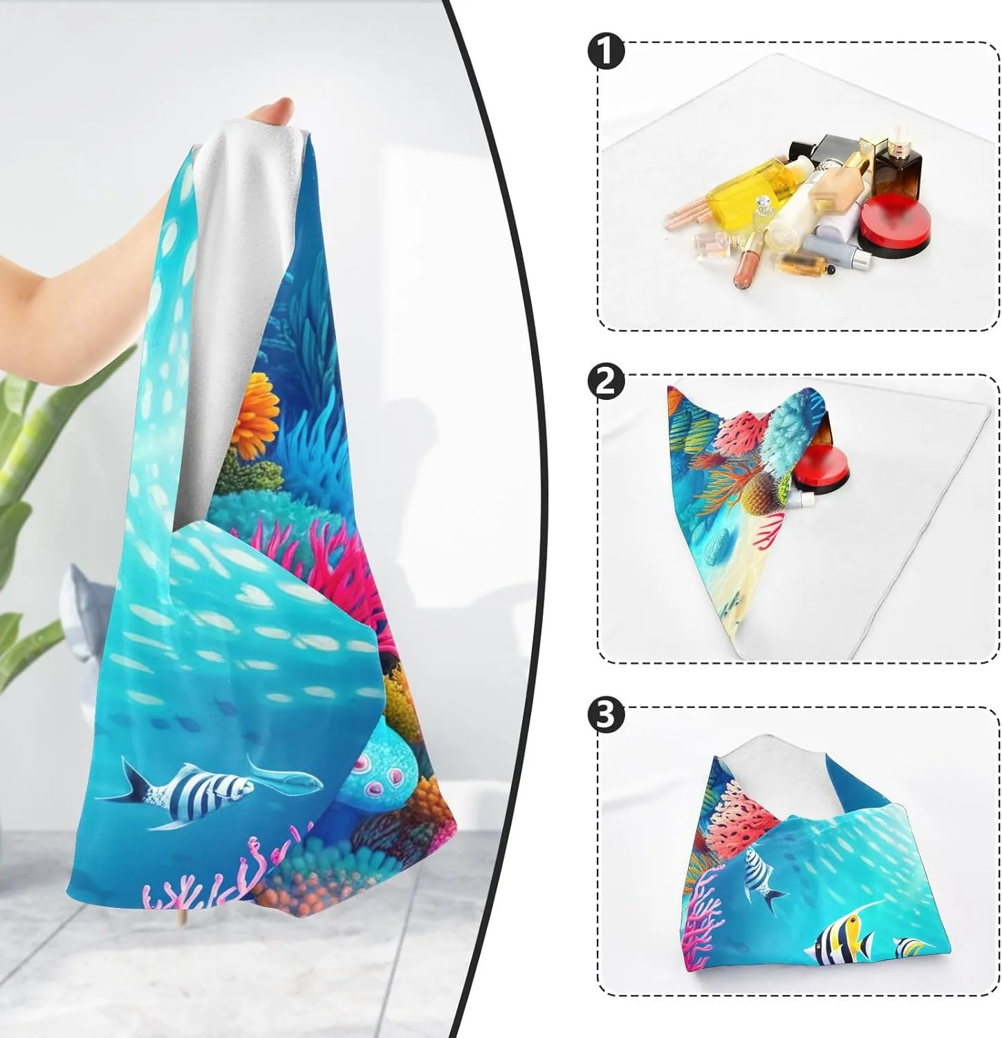 ODAWA Anti-Scratch Lens Wrapping Colorful Underwater Reef Self-adhesive Cloth 21.7"x21.7" Lightweight Foldable Wrapper for Camera Accessories