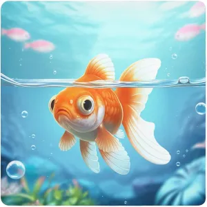 ODAWA Cute Goldfish Floating 17.7"x17.7" Self-adhesive Cloth Anti-scratch Camera Lens Wrap, Self Adhesive Wraps for Electronics