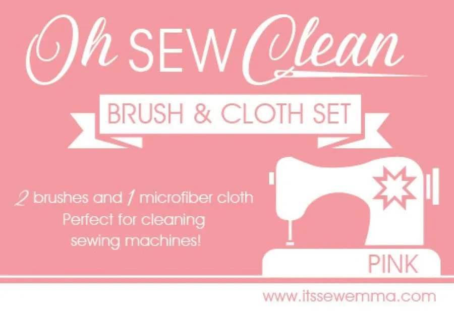 Oh Sew Clean Brush and Cloth Set ~ Pink
