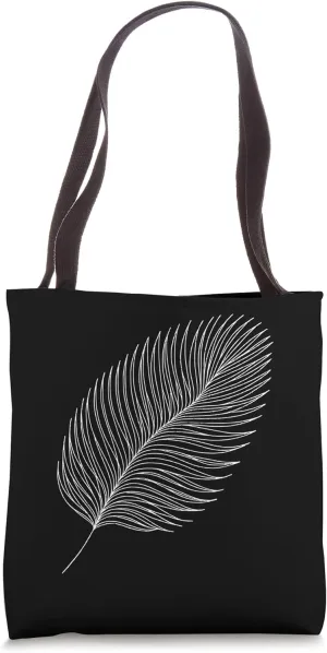 One Line Art Drawing Sago Palm Leaf Tote Bag