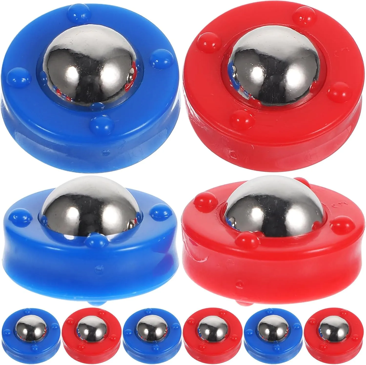 Operitacx 16 Pcs Mini Shuffleboard Replacement, Pucks Tabletop Shuffleboard Board, Mini Shuffleboard Beads Roller Replacement Set for Shuffleboard Accessories Shuffleboard Pucks Set