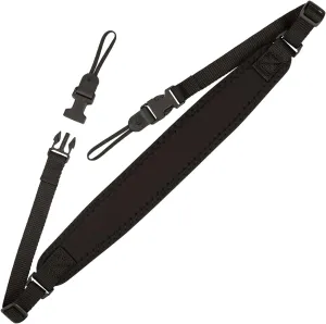 OP/TECH USA Super Classic Camera Neck Strap - UNI Loop Design with Padded Neoprene, Control-Stretch System, and Quick Disconnects - Ideal for Photographers' Comfort (Black)