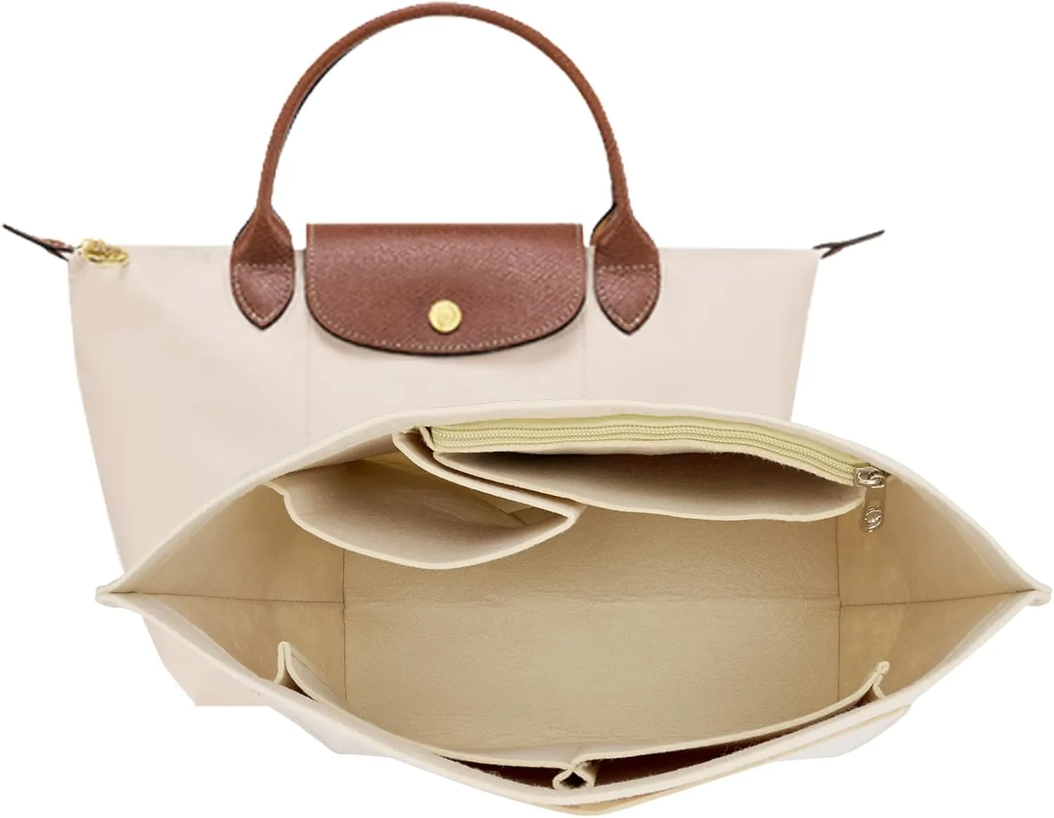 Organizer compatible with Longchamp Tote Bag,Storage & Finishing Inner Bag,Insert for Extra Handbag Inner Shaper