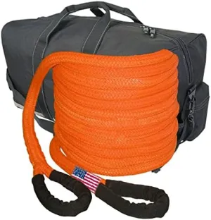 Original & Best U.S. (Bigger Truck Recovery) 1-1/2 inch X 30 ft Safety Orange 4x4 Vehicle Recovery Kinetic Rope with Heavy-Duty Carry Bag