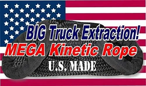 Original & Best U.S. (Bigger Truck Recovery) 1-1/2 inch X 30 ft Safety Orange 4x4 Vehicle Recovery Kinetic Rope with Heavy-Duty Carry Bag