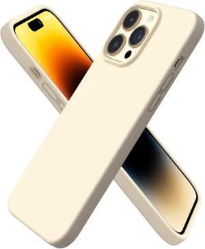 ORNARTO Compatible with iPhone 14 Pro Max Case 6.7, Slim Liquid Silicone 3 Layers Full Covered Soft Gel Rubber Phone Case Protective Cover with Microfiber Lining 6.7 inch-Baby Yellow