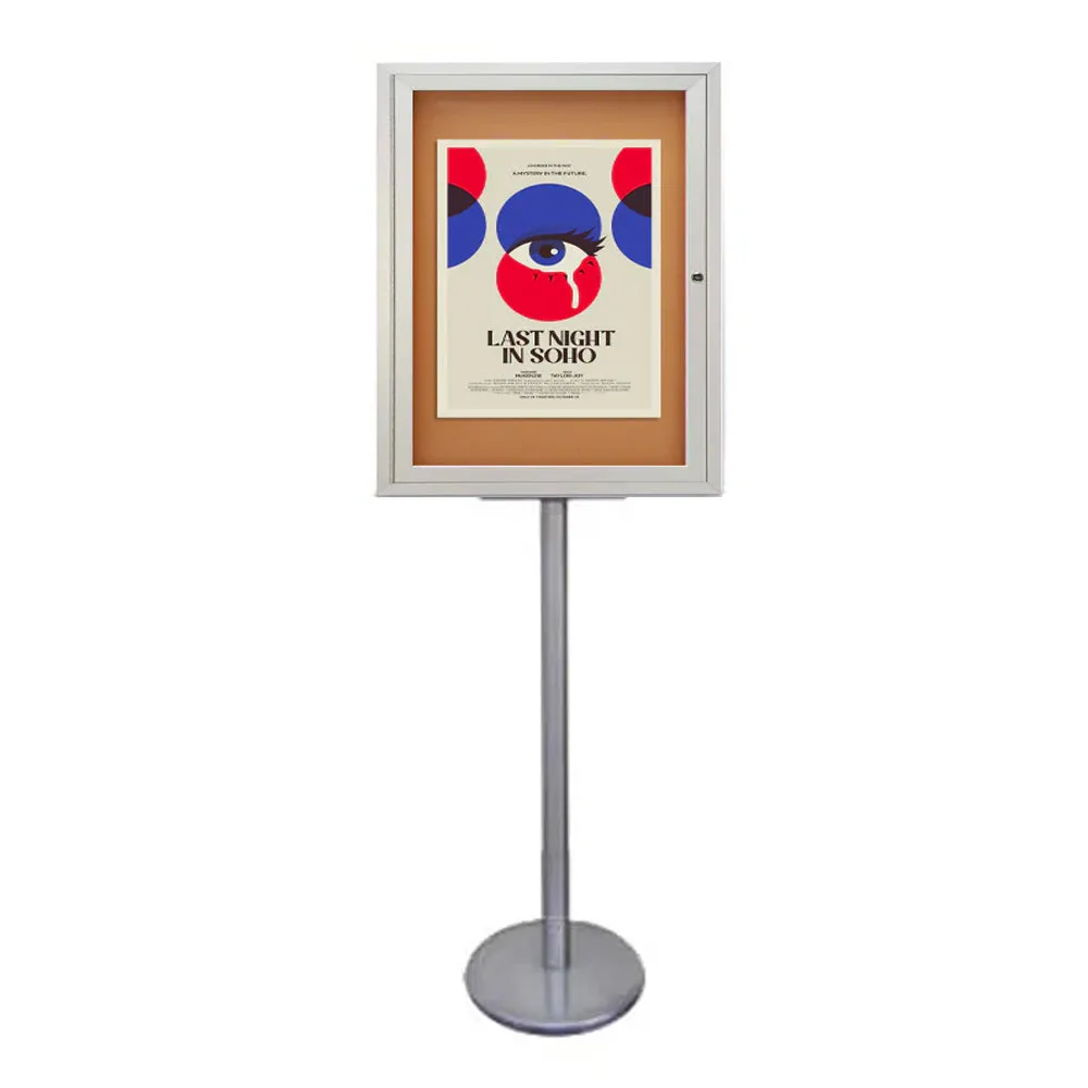 Outdoor Enclosed Bulletin Board Display Stand for Menus, Posters, Signs | Metal Cabinet in 4 Sizes: 8.5x11, 11x17, 18x24, 22x28