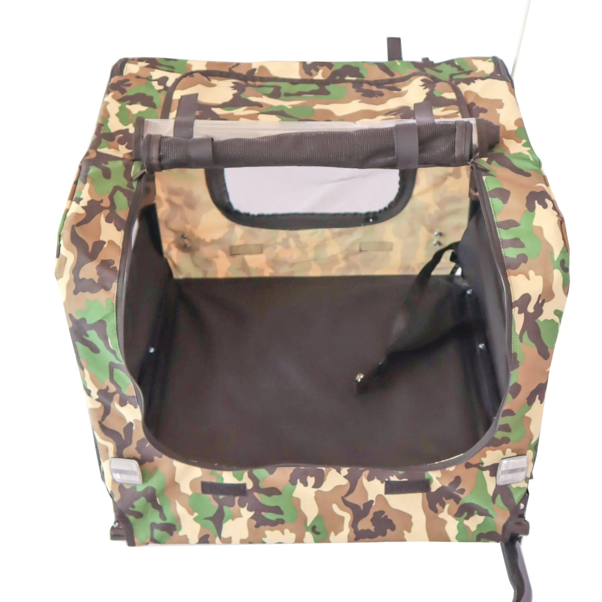 Outdoor Heavy Duty Foldable Utility Pet Stroller Dog Carriers Bicycle Trailer - Army Green