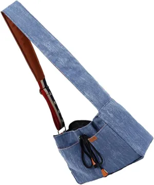 Outdoor Pet Sling Carrier Bag Washable Foldable Travel Shoulder Bag for Dogs and Cats Comfortable Breathable Design with Front Pocket for Essentials for Outdoor