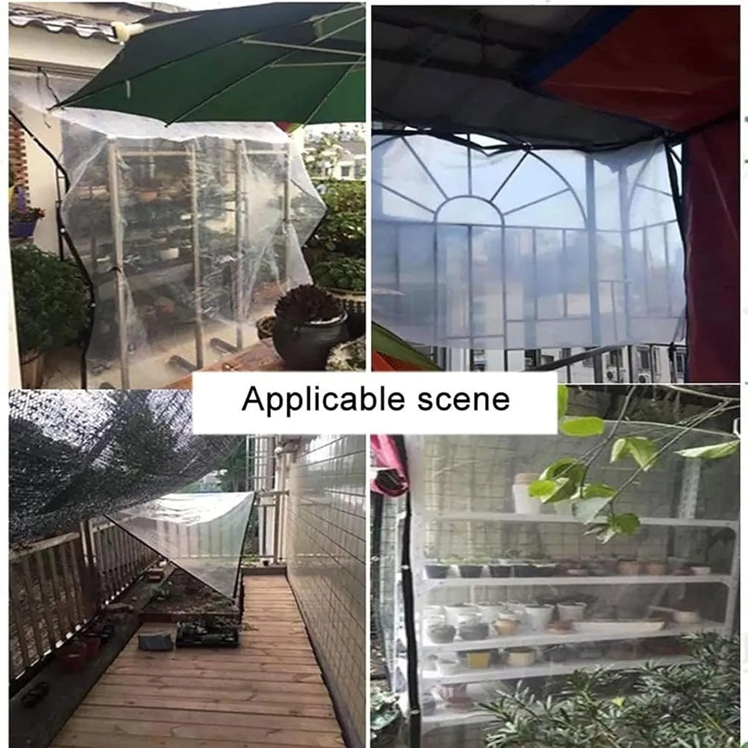 Outdoor Transparent Tarp, Reinforced Corners Dustproof Windproof, Multi-Purpose Tarpaulins(6.5x10.5m/21.3x34.4ft)