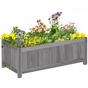 Outsunny 28" X 12" Foldable Raised Garden Bed, Elevated Planter Box, Wooden Planting Bed For Backyar|Outsunny 28" X 12" Pliable Lit De Jardin Sureleve, Boite A Plantes Surelevee, Lit De Plantation En B
