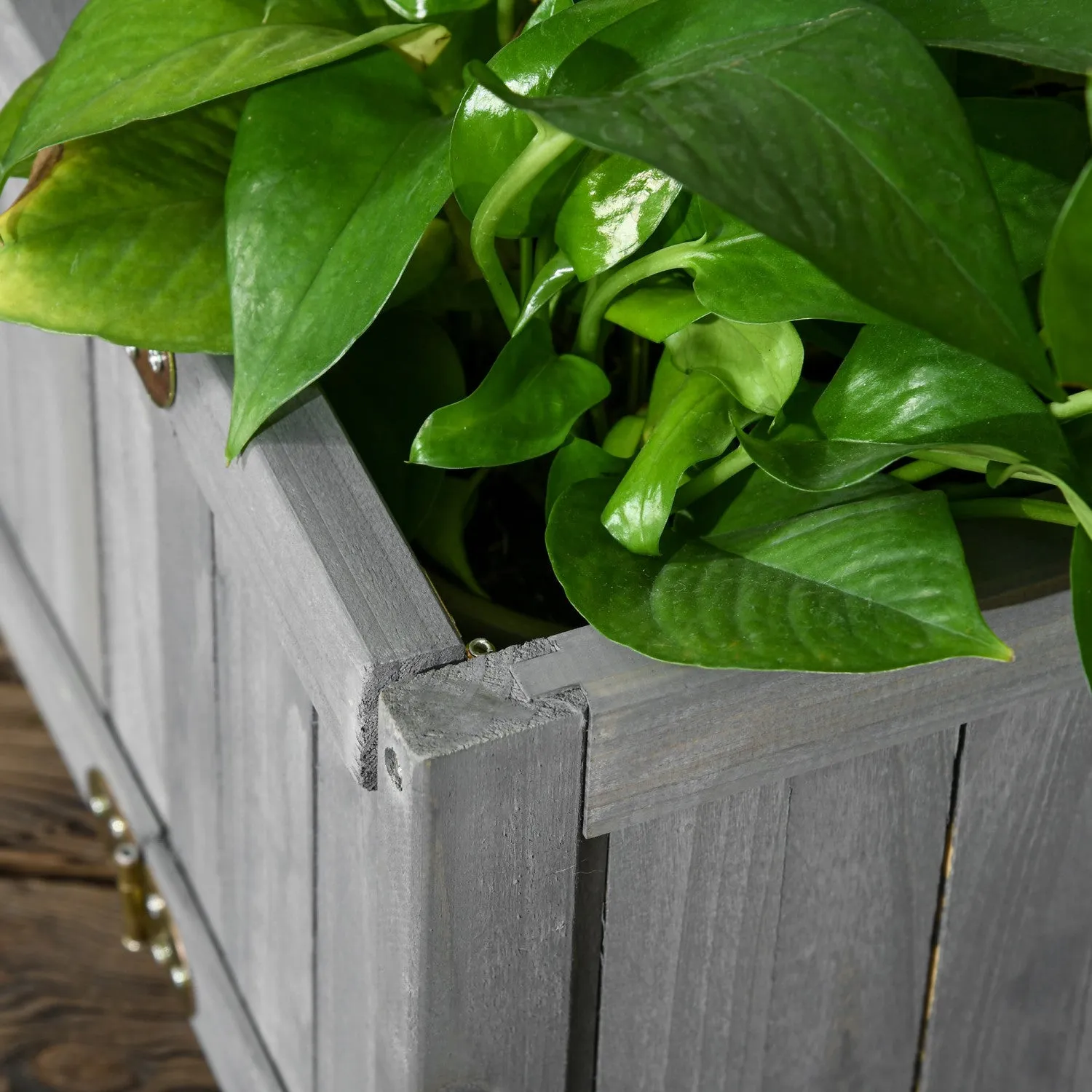 Outsunny 28" X 12" Foldable Raised Garden Bed, Elevated Planter Box, Wooden Planting Bed For Backyar|Outsunny 28" X 12" Pliable Lit De Jardin Sureleve, Boite A Plantes Surelevee, Lit De Plantation En B