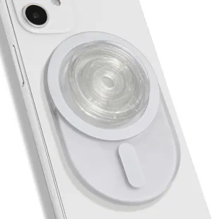 Oval Magnetic Phone Grip – MagSafe Compatible, Translucent Design, Slim and Lightweight, Grip and Stand for iPhone (Transparent)