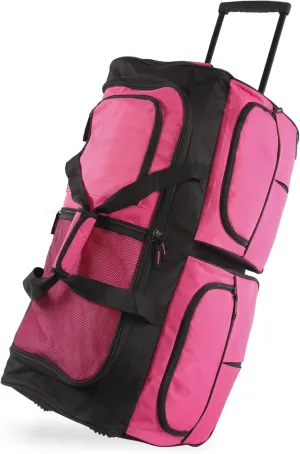 Pacific Coast Signature 30" Large Rolling Duffel Bag, Pink, One Size