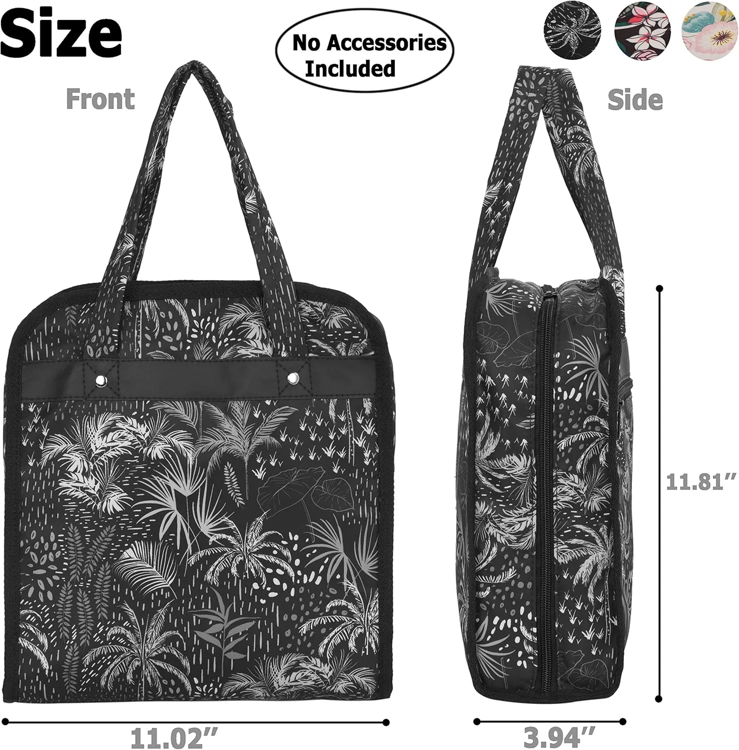 PACMAXI Sewing Accessories Storage Bag, Knitting, Craft Tools and Accessories Organizer, Roomy Carrying Bag for Sewing Tools and Accessories (White Tree with Black Background)