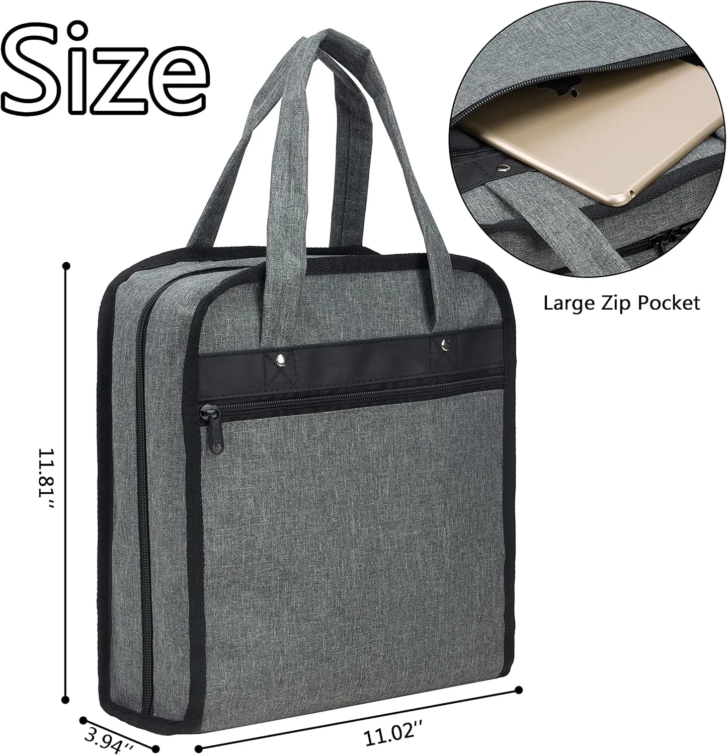 PACMAXI Sewing Accessories Storage Bag, Knitting, Craft Tools and Accessories Organizer, Roomy Carrying Bag for Sewing Tools and Accessories(Grey)