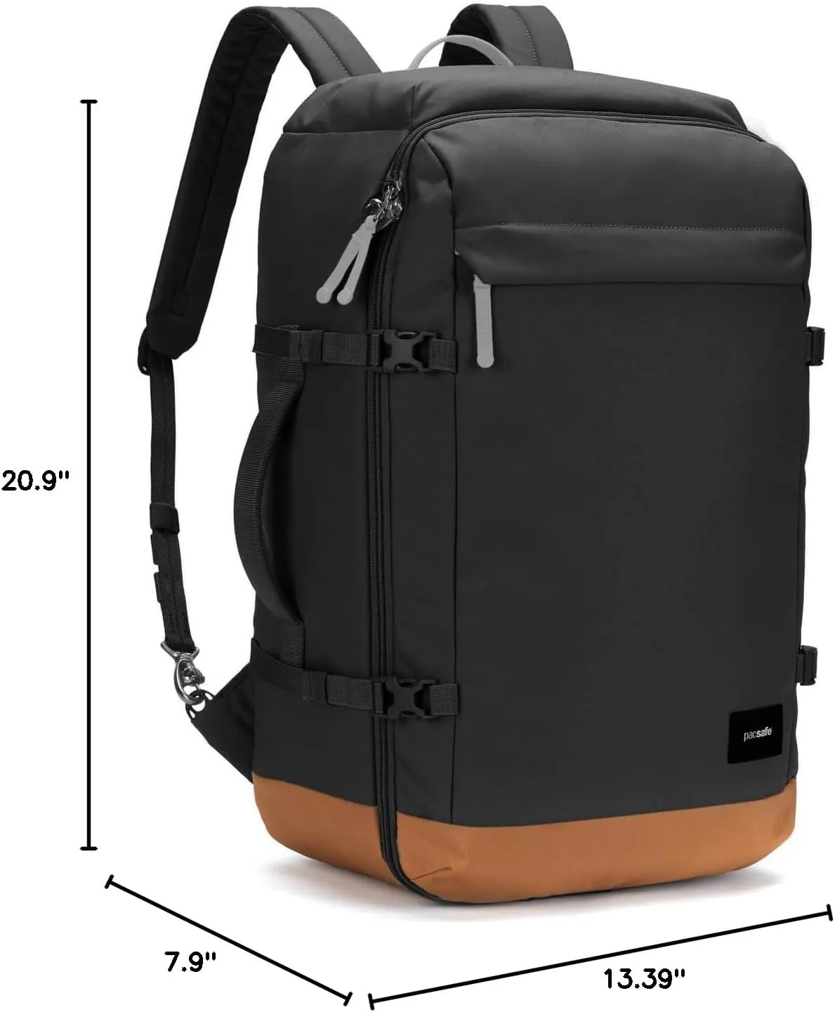 Pacsafe GO Anti Theft 44L Carry-on Backpack, Jet Black