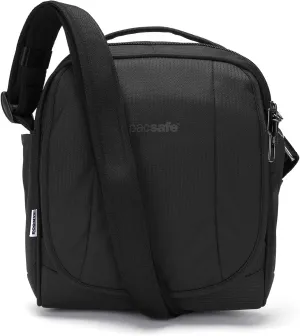 Pacsafe Metrosafe LS200 ECONYL 7 Liter Anti Theft Crossbody/Shoulder Bag - Fits 10 inch Tablet, ECONYL Black