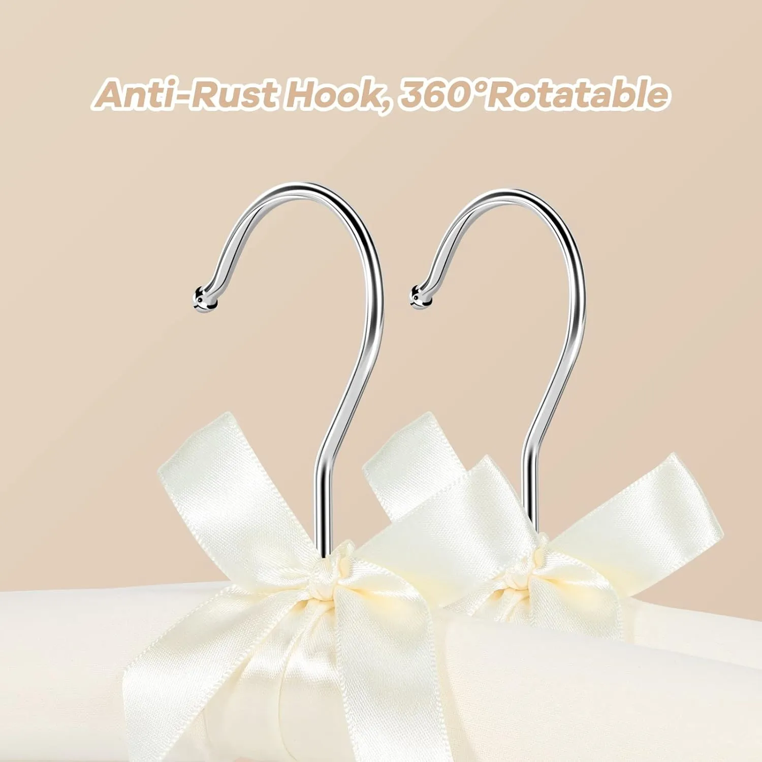 Padded Clothing Hangers - Premium Fabric Hangers for Coat, Sweater, Wedding Dress, Bride, Closet - Upgraded Heavy Duty Sweater Clothes Hangers - Pack of 10