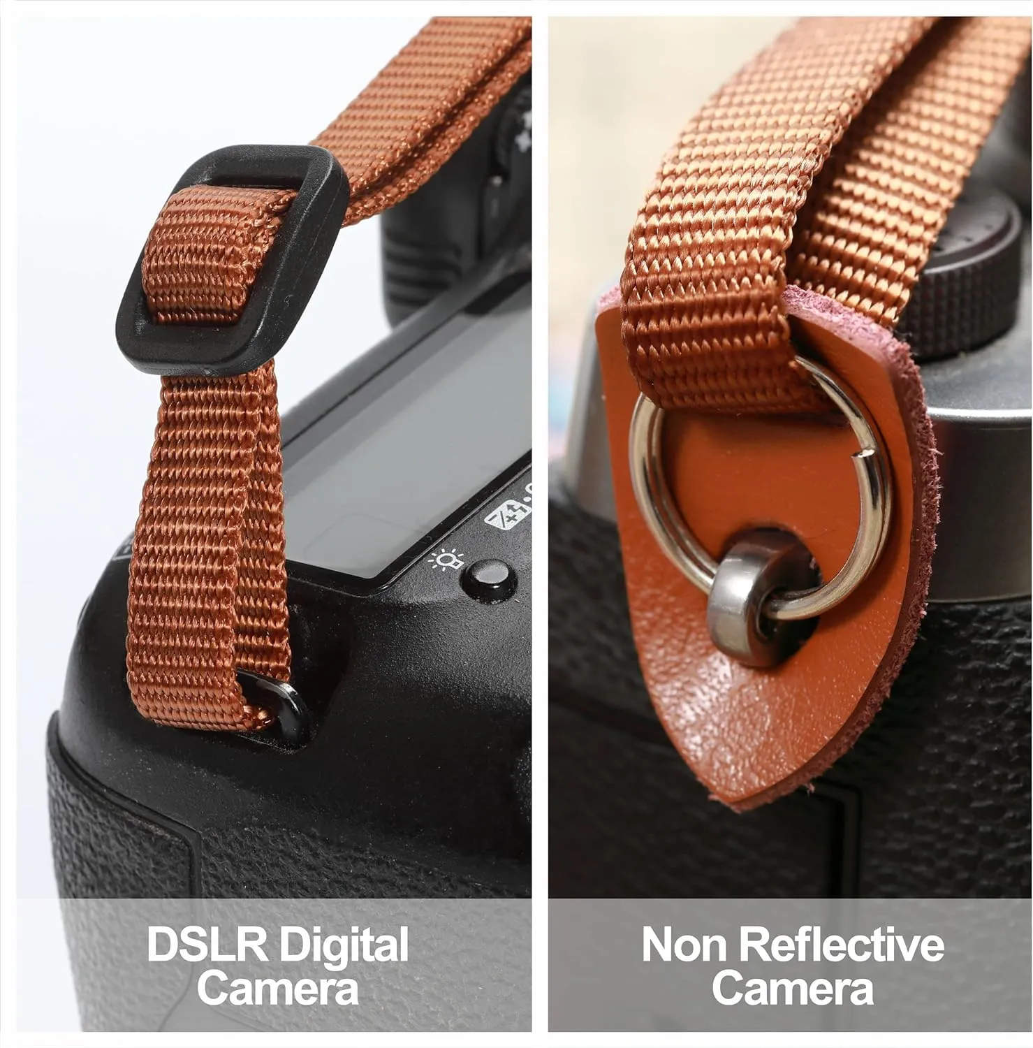 Padwa Lifestyle Pentagram Embroidered Camera Strap - Double Layer Cowhide Ends,2" Cotton Woven Camera Straps, Adjustable Vintage Neck & Shoulder Strap for All DSLR Cameras,Great Gift for Photographers