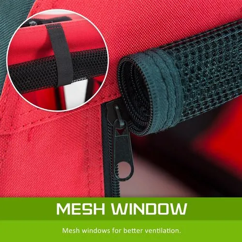 Paw Mate - Portable Soft Dog Cage Crate Carrier - Red - Large
