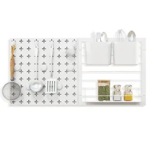 Pegboard Combination Kit Combination Wall Organizer with Magnets and Hooks - Col