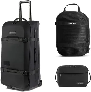 Pelican Aegis HY32 32" Wheeled Check-In Roller Hybrid Duffel Bag, Black, Bundle with PCL ModPak Packing Cube and DK5 ModPak Toiletry Bag