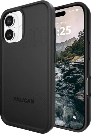 Pelican Protector iPhone 16 Case [Compatible with MagSafe] Rugged Magnetic Phone Case with 16ft Military-Grade Drop Protection - Heavy Duty Phone Cover for iPhone 16 - Black