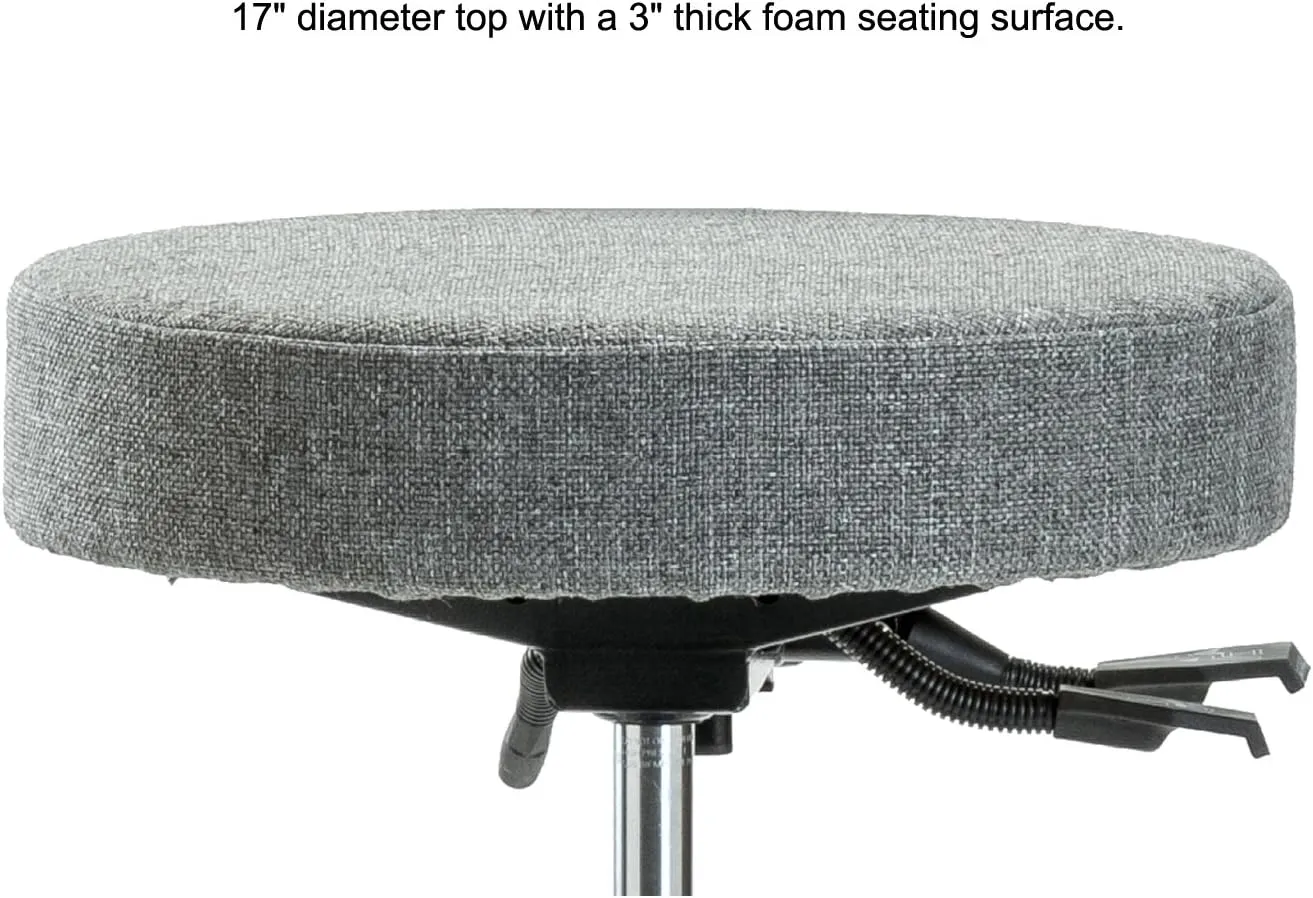 Perch Walter Rolling Height Adjustable Doctor's Stool with Back for Carpet or Linoleum | Workbench Height | 300-Pound Weight Capacity | (Off-White Vinyl)