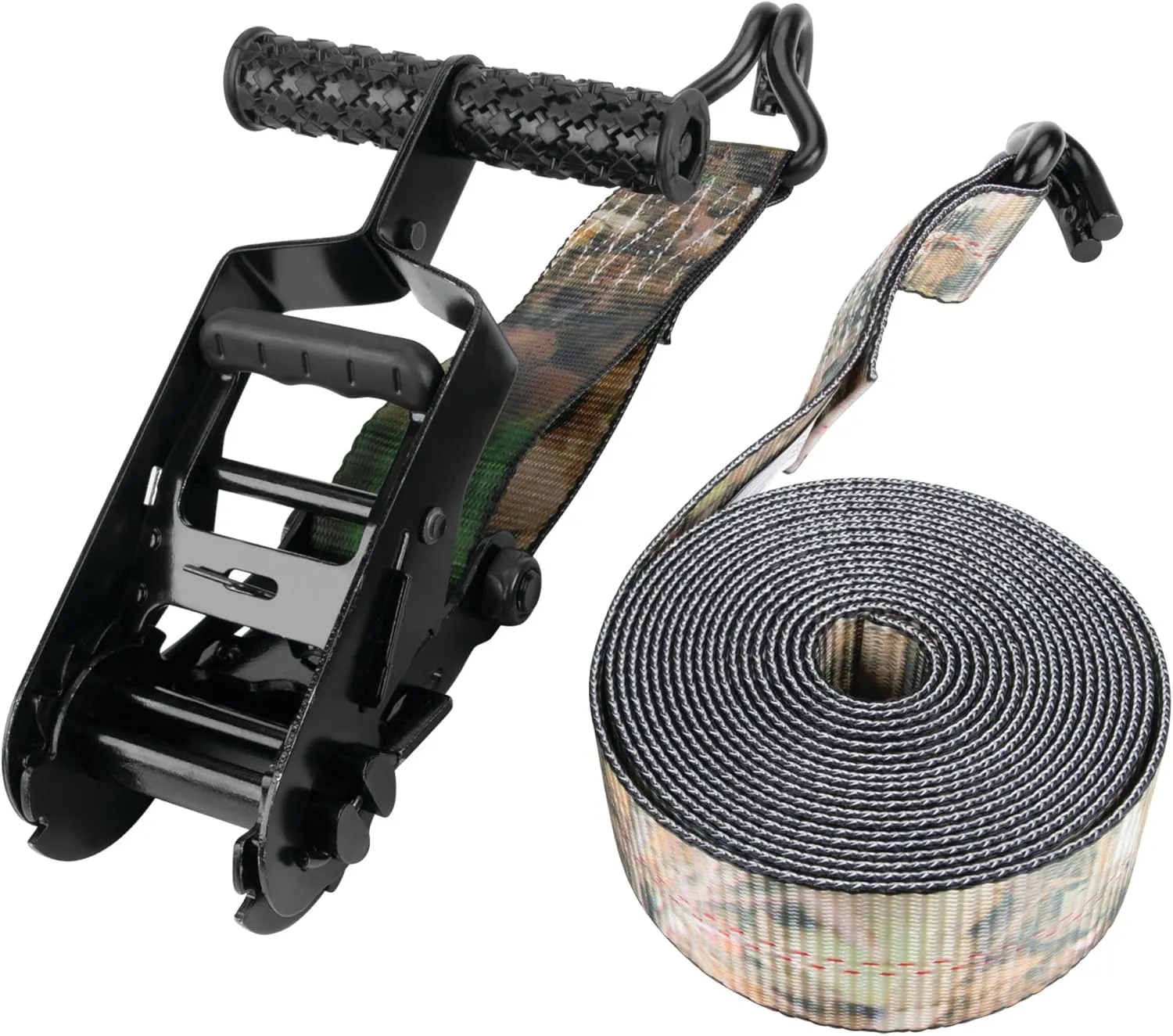 Performance Tool W1854 2-Inch X 16' Camo Tie Down Strap - Heavy Duty Ratchet Straps with Quick Release for Secure Cargo Transport and Outdoor Adventures