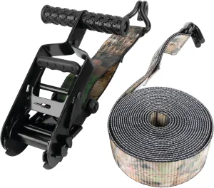 Performance Tool W1854 2-Inch X 16' Camo Tie Down Strap - Heavy Duty Ratchet Straps with Quick Release for Secure Cargo Transport and Outdoor Adventures