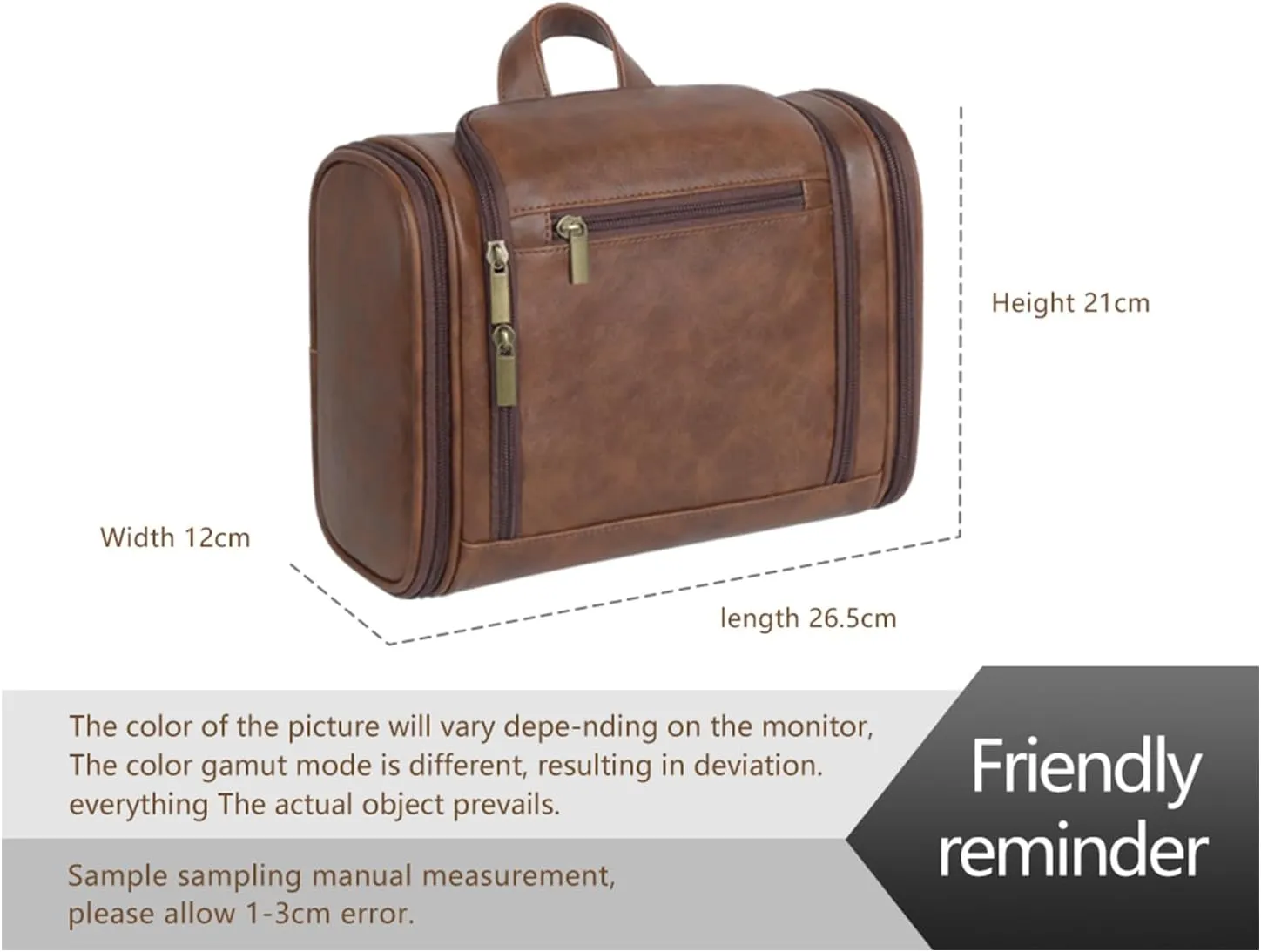 Personalized Leather Toiletry Bag for Women and Men Hanging Makeup Bag Travel Dopp Kit Bathroom Shaving Bags Gift for Fathers Men Boyfriend