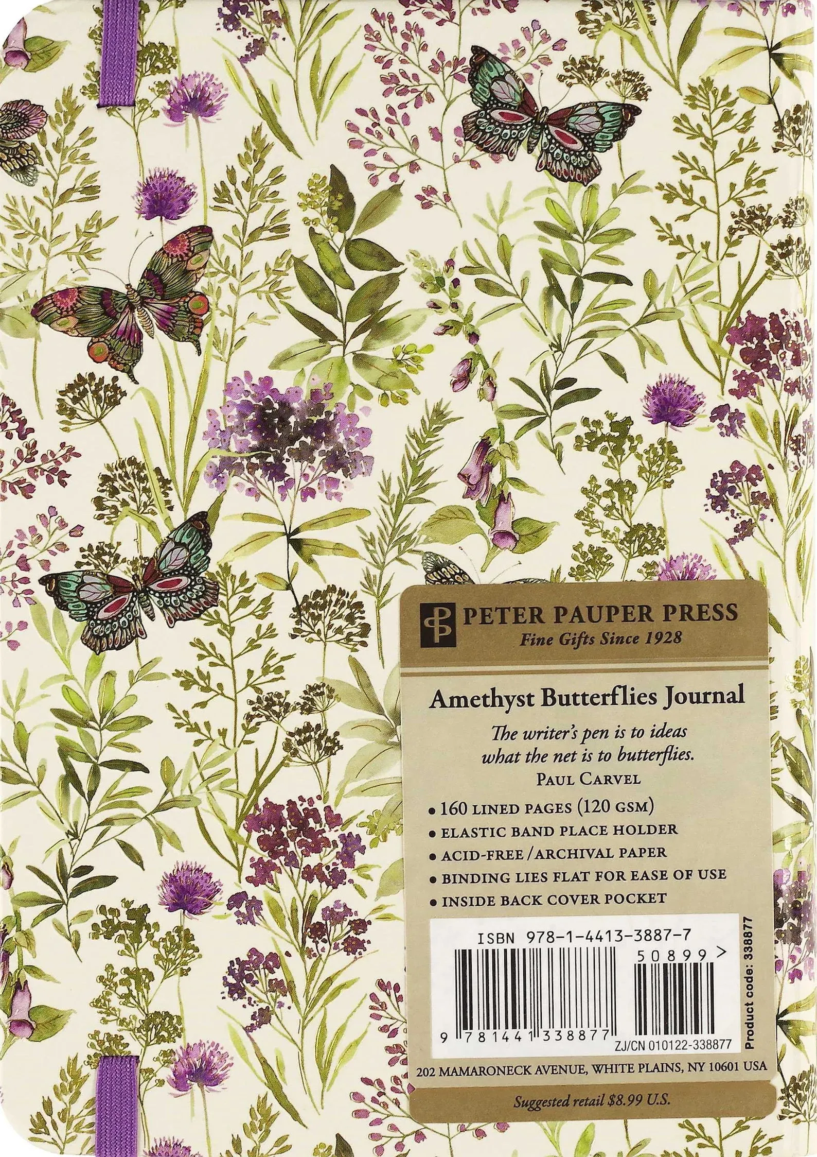 Peter Pauper Press Artisan Journals | Amethyst Butterflies Journal