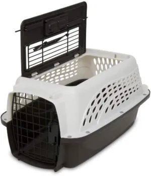 Petmate Dog Crates for Small Dogs & Cat Carriers, Two-Door Plastic Pet Kennel, Top & Front Loading, Made in USA, 19", White