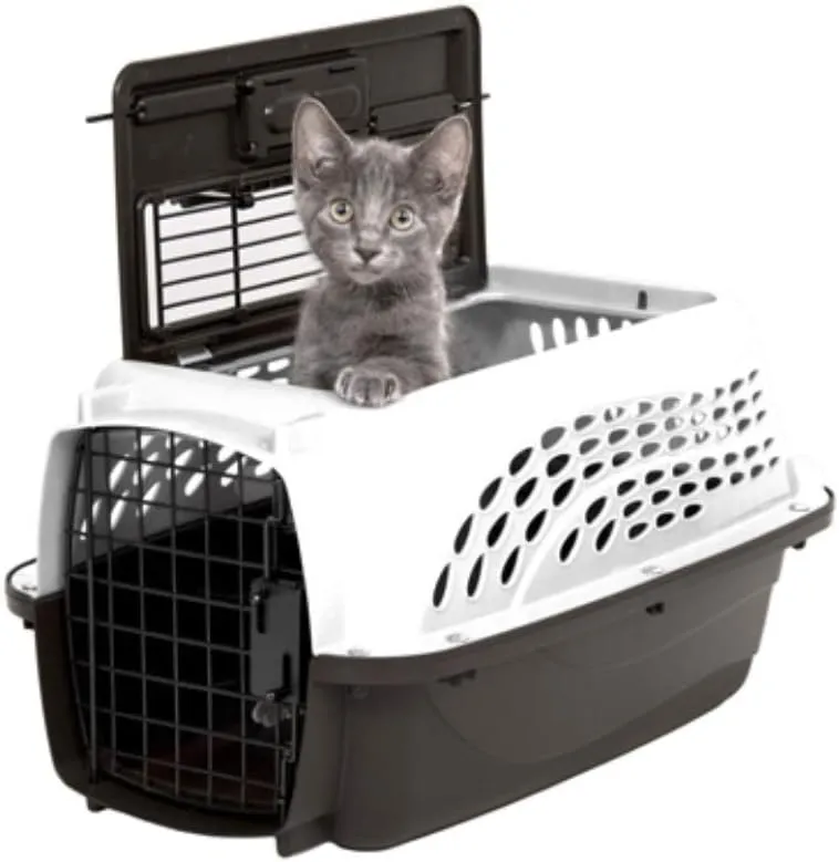 Petmate Dog Crates for Small Dogs & Cat Carriers, Two-Door Plastic Pet Kennel, Top & Front Loading, Made in USA, 19", White